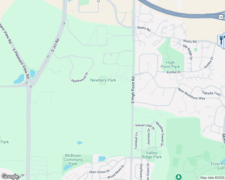 map of restaurants, bars, coffee shops, grocery stores, and more near 940 South High Point Road in Madison