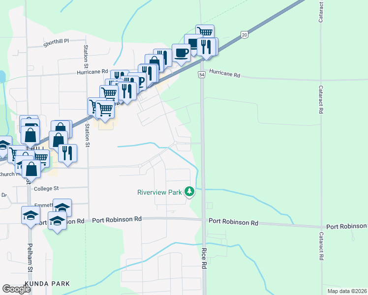 map of restaurants, bars, coffee shops, grocery stores, and more near 120 Summersides Boulevard in Pelham