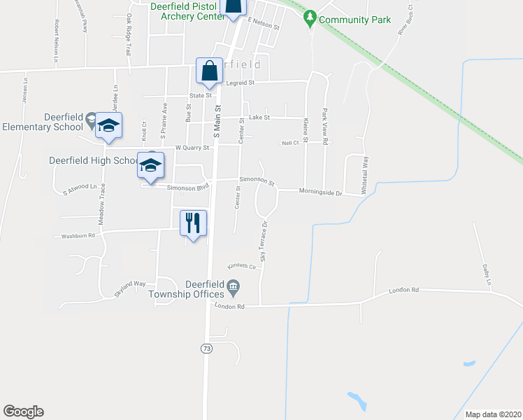 map of restaurants, bars, coffee shops, grocery stores, and more near 524 Pheasant Trail in Deerfield