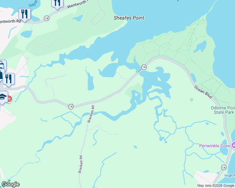 map of restaurants, bars, coffee shops, grocery stores, and more near 277 Pioneer Road in Rye