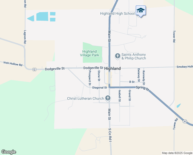 map of restaurants, bars, coffee shops, grocery stores, and more near 529 Stone Street in Highland