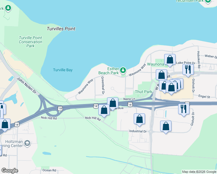 map of restaurants, bars, coffee shops, grocery stores, and more near 18 Quinn Circle in Madison