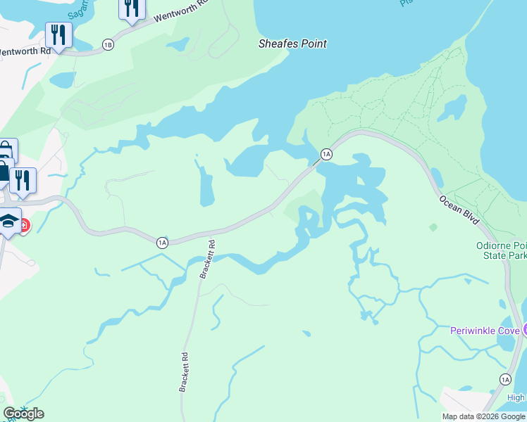 map of restaurants, bars, coffee shops, grocery stores, and more near 277 Pioneer Road in Rye
