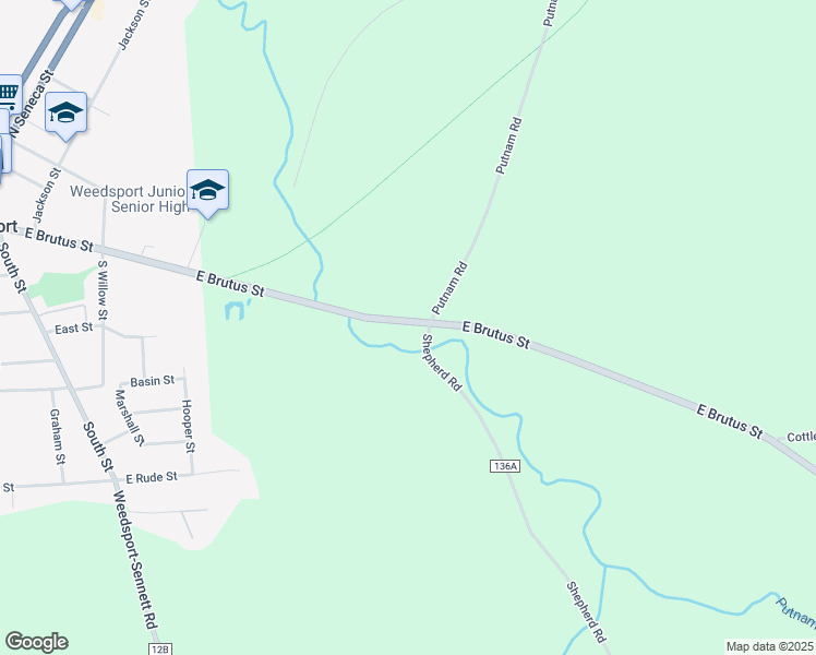 map of restaurants, bars, coffee shops, grocery stores, and more near 2944 East Brutus Street in Weedsport