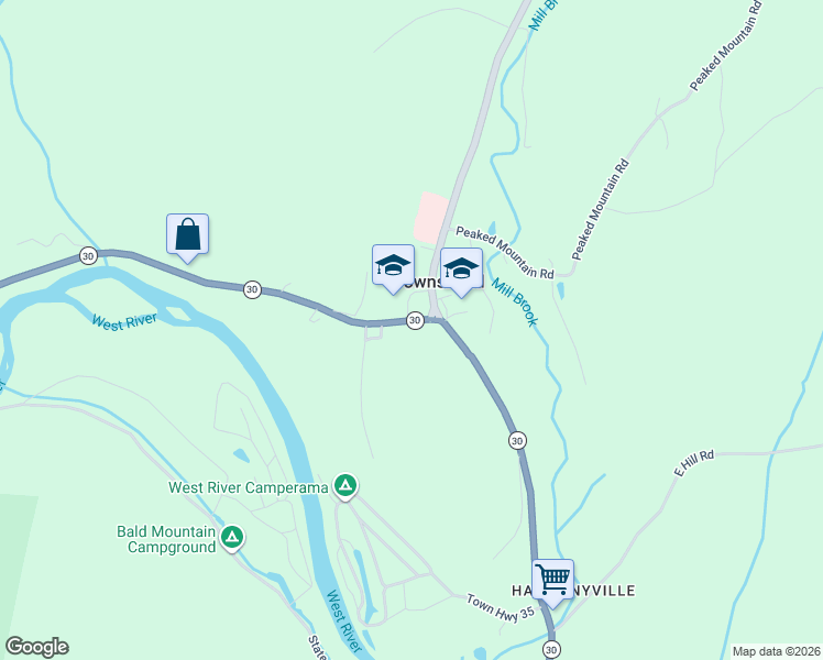 map of restaurants, bars, coffee shops, grocery stores, and more near 2111 Vermont 30 in Jamaica