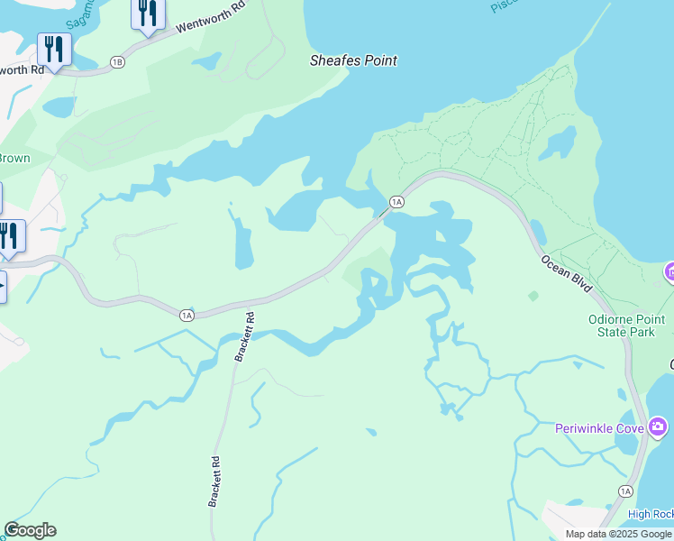 map of restaurants, bars, coffee shops, grocery stores, and more near 281 Pioneer Road in Rye