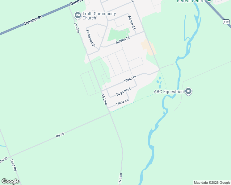 map of restaurants, bars, coffee shops, grocery stores, and more near 220 Boyd Boulevard in Thamesford