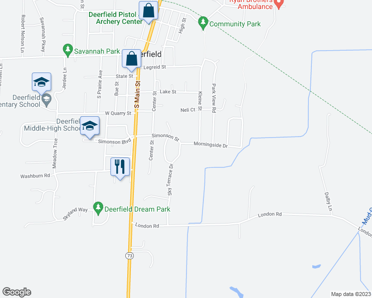 map of restaurants, bars, coffee shops, grocery stores, and more near 209 Morningside Drive in Deerfield
