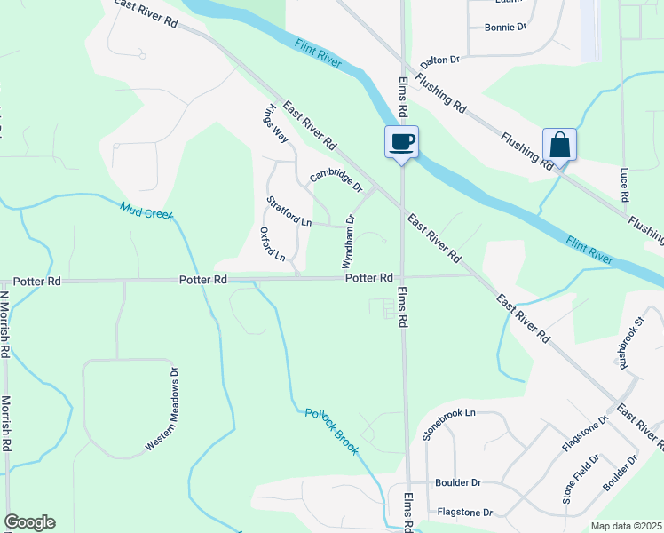 map of restaurants, bars, coffee shops, grocery stores, and more near 3004 Oxford Lane in Flushing