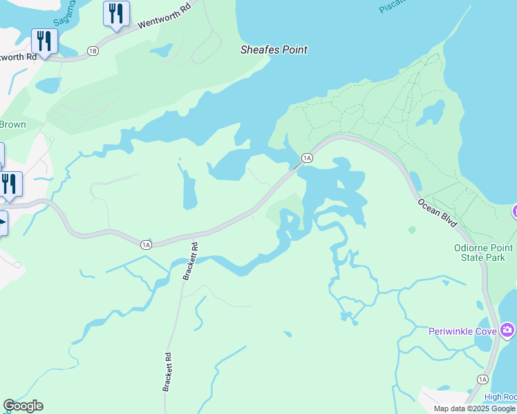 map of restaurants, bars, coffee shops, grocery stores, and more near 281 Pioneer Road in Rye