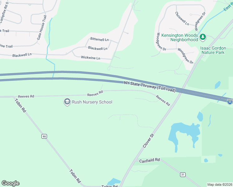 map of restaurants, bars, coffee shops, grocery stores, and more near 451 Reeves Road in Pittsford