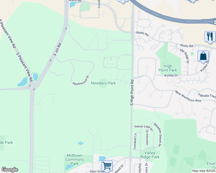 map of restaurants, bars, coffee shops, grocery stores, and more near 940 South High Point Road in Madison