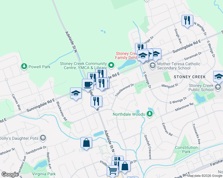 map of restaurants, bars, coffee shops, grocery stores, and more near in London