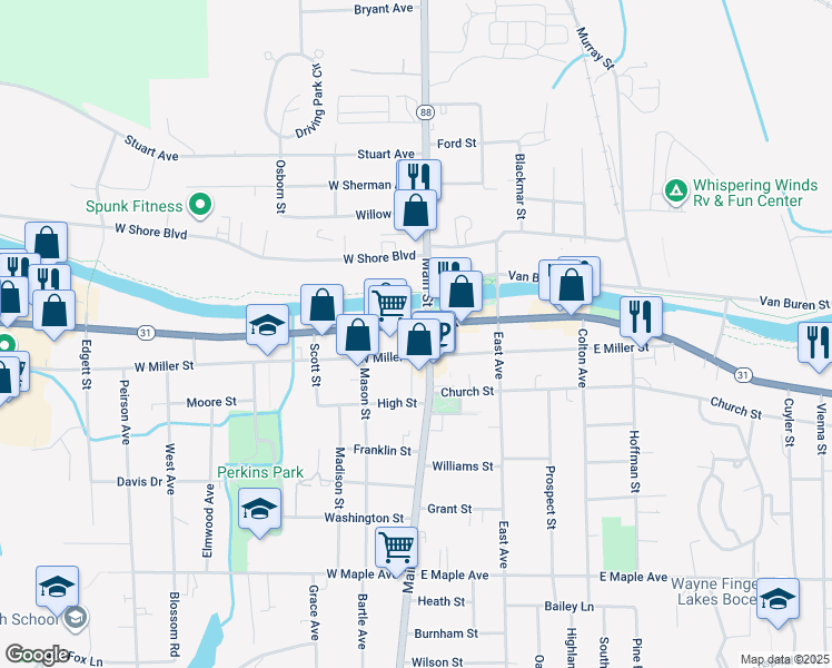 map of restaurants, bars, coffee shops, grocery stores, and more near in Newark