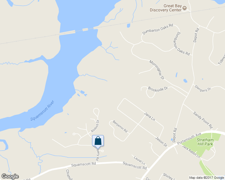 map of restaurants, bars, coffee shops, grocery stores, and more near 3 Linda Lane in Stratham