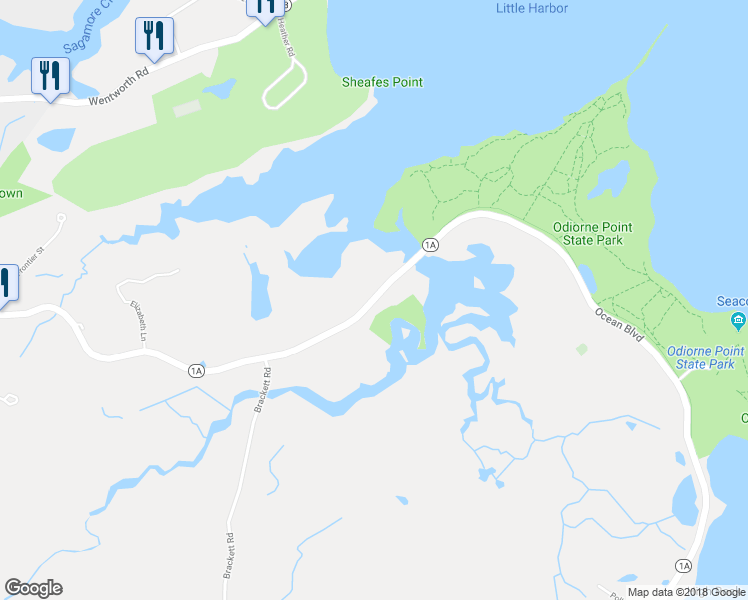 map of restaurants, bars, coffee shops, grocery stores, and more near 304 Pioneer Road in Rye