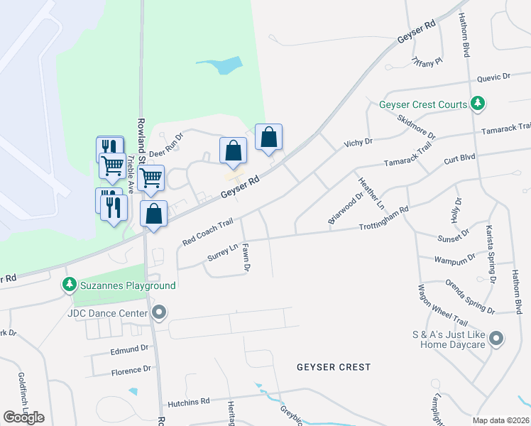 map of restaurants, bars, coffee shops, grocery stores, and more near 4 Vichy Drive in Ballston Spa