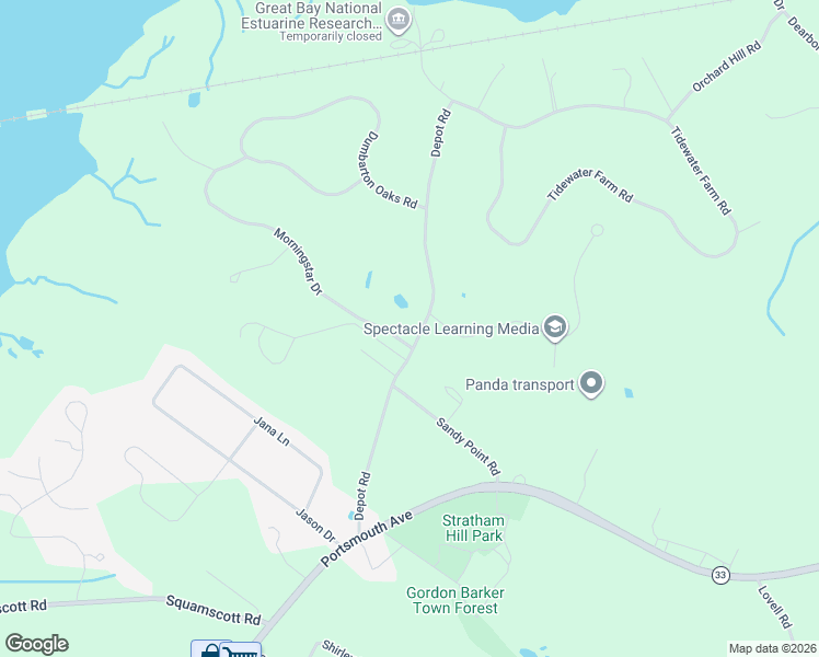 map of restaurants, bars, coffee shops, grocery stores, and more near 29 Depot Road in Stratham