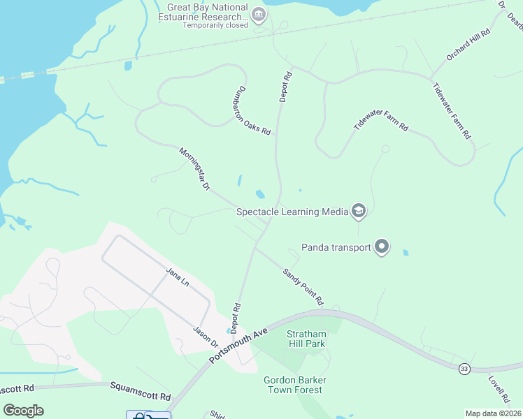 map of restaurants, bars, coffee shops, grocery stores, and more near 29 Depot Road in Stratham