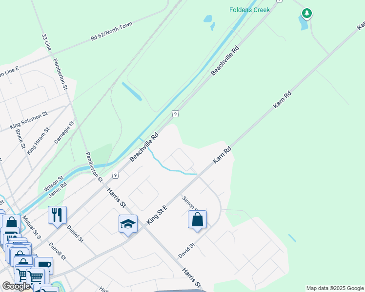 map of restaurants, bars, coffee shops, grocery stores, and more near 42 Rossiter Road in Ingersoll