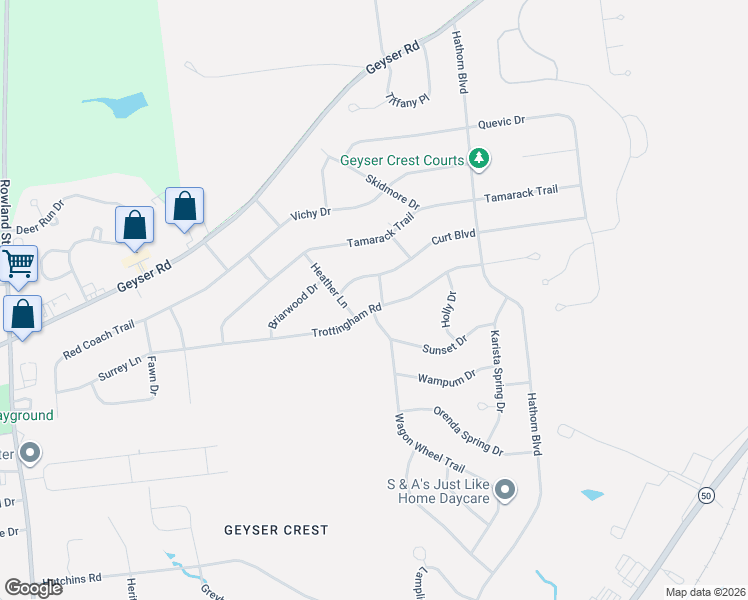 map of restaurants, bars, coffee shops, grocery stores, and more near 44 1/2 Trottingham Road in Saratoga Springs