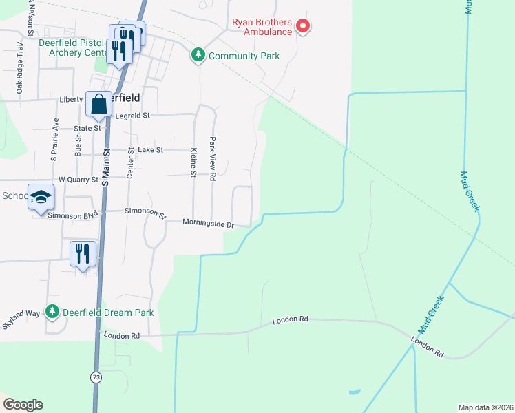 map of restaurants, bars, coffee shops, grocery stores, and more near 430 Whitetail Way in Deerfield