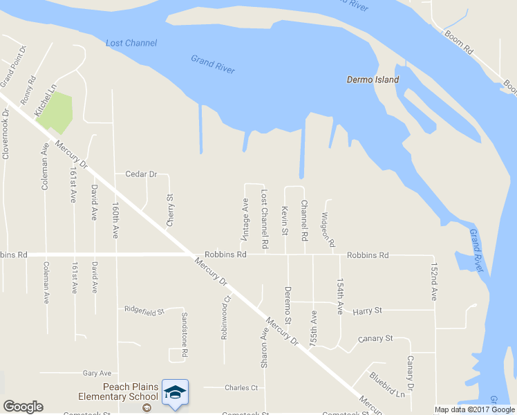 map of restaurants, bars, coffee shops, grocery stores, and more near 15311 Lost Channel Road in Grand Haven