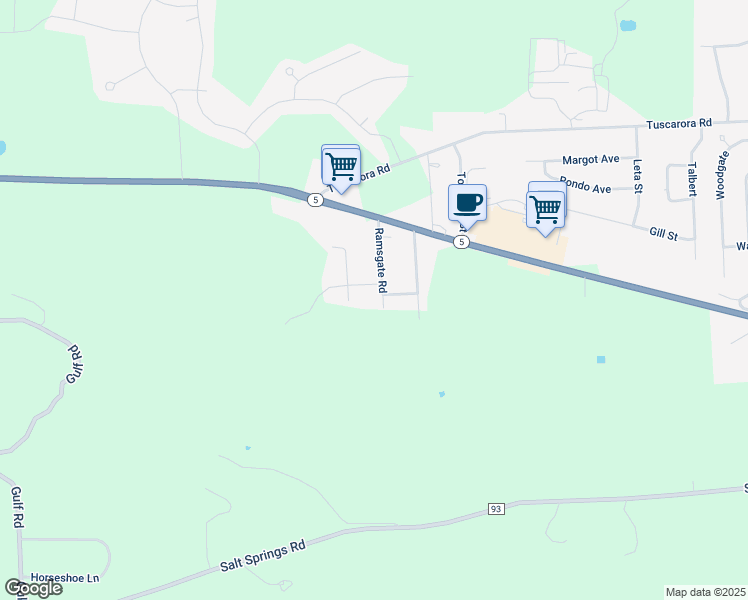 map of restaurants, bars, coffee shops, grocery stores, and more near 1340 Heathfield Lane in Chittenango