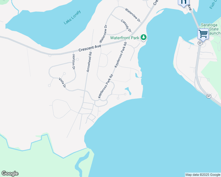 map of restaurants, bars, coffee shops, grocery stores, and more near 10 Lakeview Road in Saratoga Springs