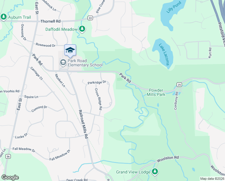 map of restaurants, bars, coffee shops, grocery stores, and more near 41 Parkridge Drive in Pittsford