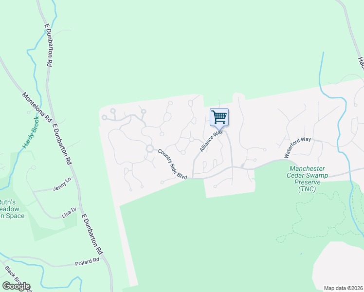 map of restaurants, bars, coffee shops, grocery stores, and more near 14 Carriage Way in Manchester