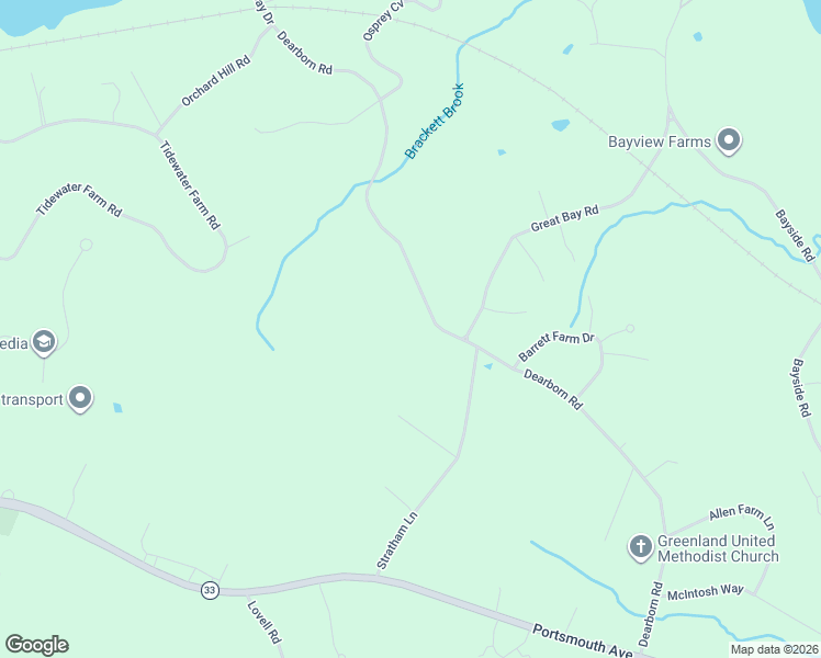 map of restaurants, bars, coffee shops, grocery stores, and more near 10 Dearborn Road in Greenland