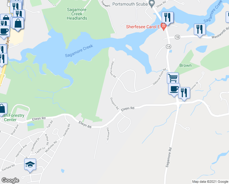 map of restaurants, bars, coffee shops, grocery stores, and more near 84 Gosport Road in Portsmouth