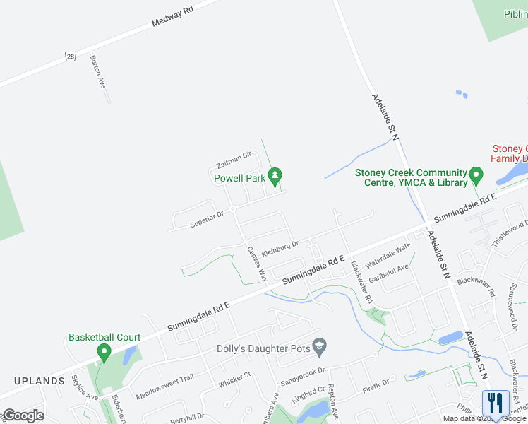 map of restaurants, bars, coffee shops, grocery stores, and more near 754 Jackpine Way in London