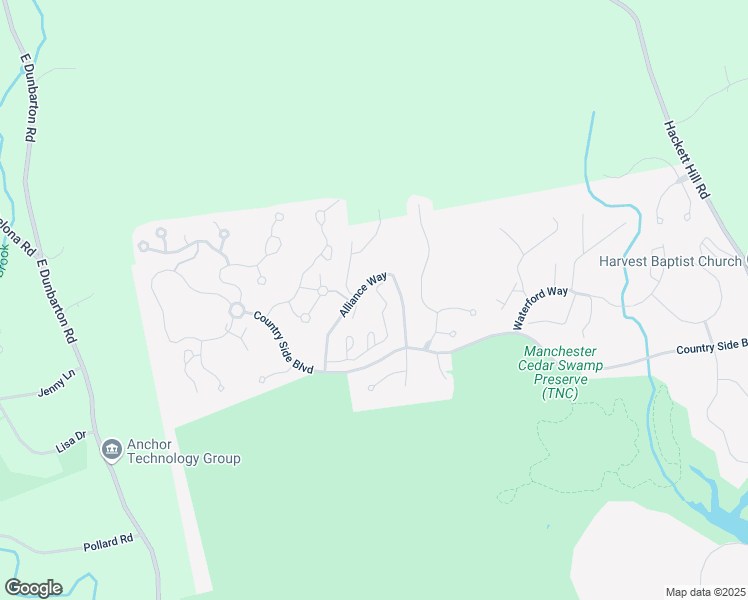 map of restaurants, bars, coffee shops, grocery stores, and more near 100 Alliance Way in Manchester
