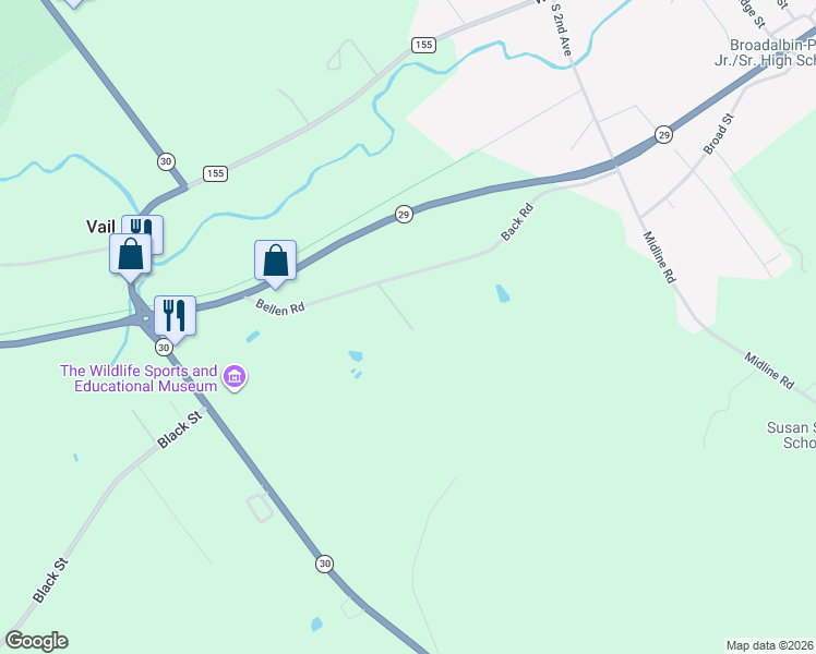 map of restaurants, bars, coffee shops, grocery stores, and more near 158 Bellen Rd in Broadalbin