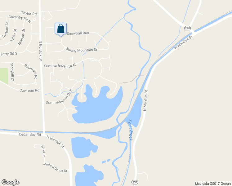 map of restaurants, bars, coffee shops, grocery stores, and more near 251 Oarlock Circle in East Syracuse