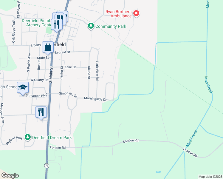 map of restaurants, bars, coffee shops, grocery stores, and more near 430 Whitetail Way in Deerfield