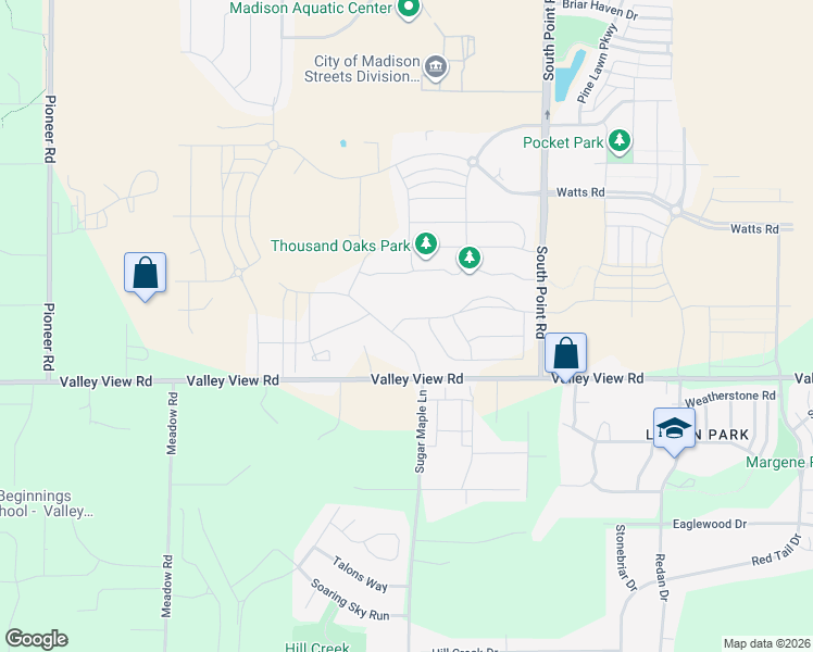 map of restaurants, bars, coffee shops, grocery stores, and more near 911 Sugar Maple Lane in Verona