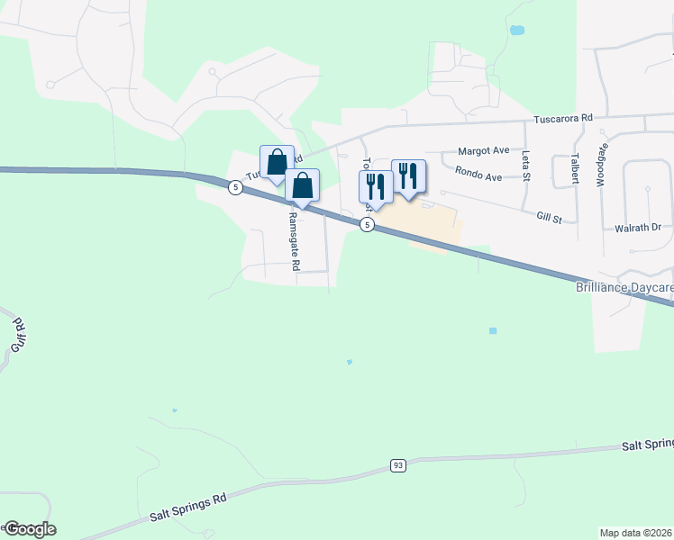 map of restaurants, bars, coffee shops, grocery stores, and more near 6706 Lonsdale Road in Chittenango