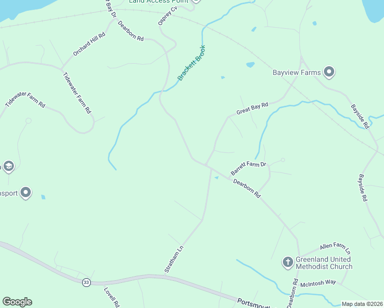 map of restaurants, bars, coffee shops, grocery stores, and more near 10 Dearborn Road in Greenland