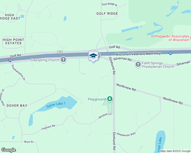 map of restaurants, bars, coffee shops, grocery stores, and more near W290N1187 Elmhurst Drive in Waukesha