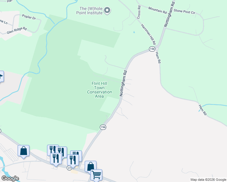 map of restaurants, bars, coffee shops, grocery stores, and more near 4 Norris Farm Road in Raymond
