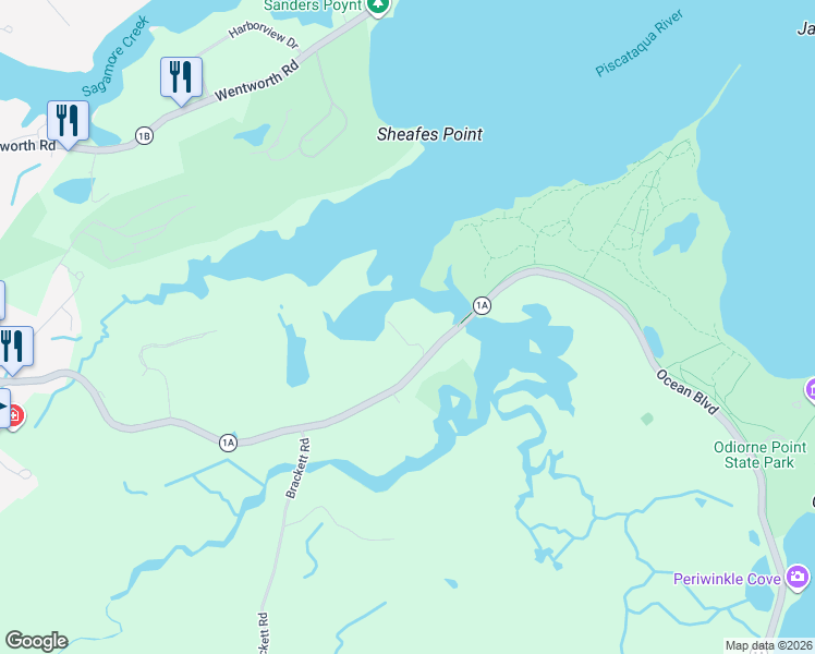 map of restaurants, bars, coffee shops, grocery stores, and more near 304 Pioneer Road in Rye