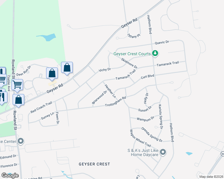 map of restaurants, bars, coffee shops, grocery stores, and more near 6 Heather Lane in Saratoga Springs