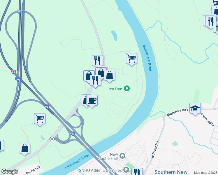 map of restaurants, bars, coffee shops, grocery stores, and more near 200 Quality Drive in Hooksett