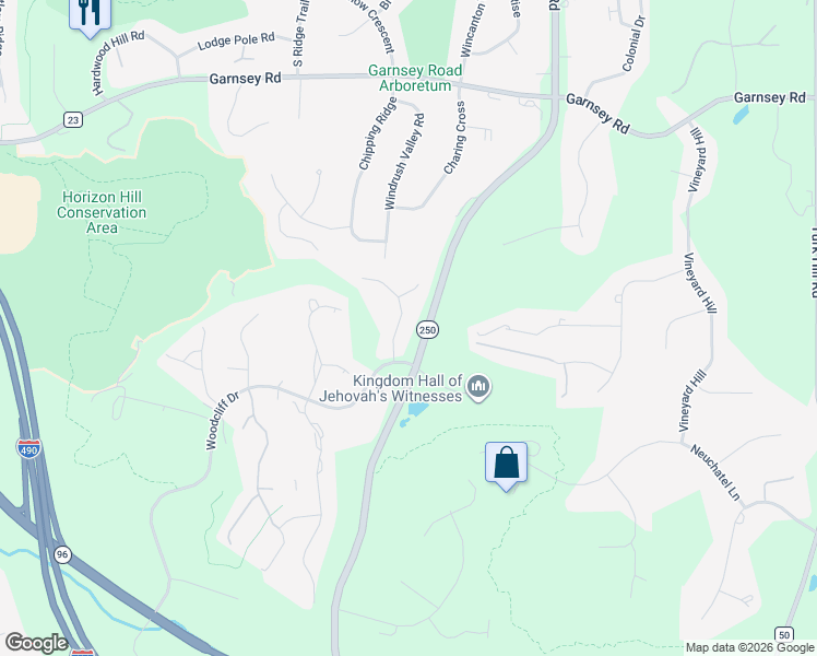 map of restaurants, bars, coffee shops, grocery stores, and more near 6 Sylvan Glen in Fairport