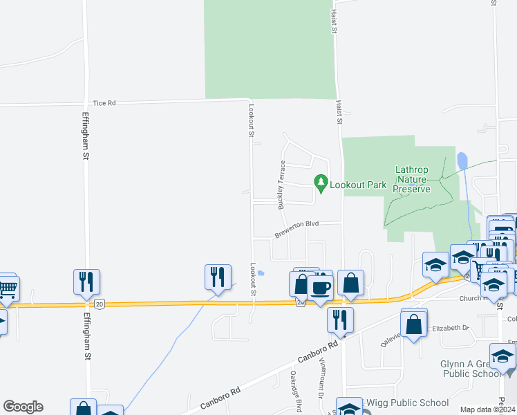 map of restaurants, bars, coffee shops, grocery stores, and more near 34 Marlene Stewart Drive in Pelham