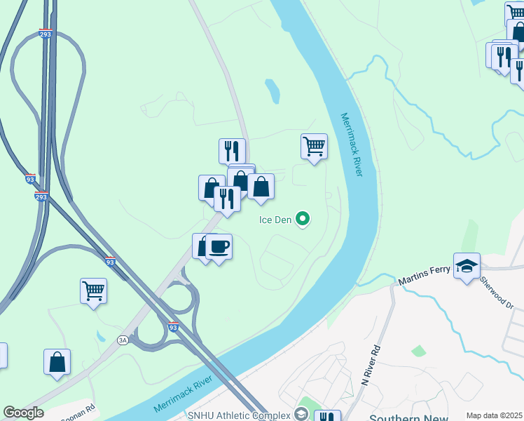 map of restaurants, bars, coffee shops, grocery stores, and more near 200 Quality Drive in Hooksett