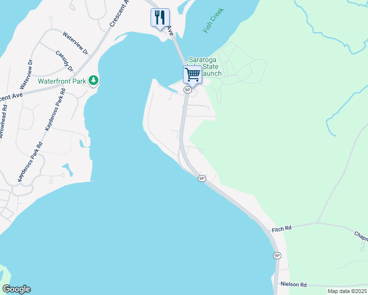 map of restaurants, bars, coffee shops, grocery stores, and more near 1408 New York 9P in Saratoga Springs